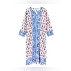 NWT SZ Blockprint x J Crew Kurta Midi Dress